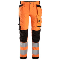 Snickers 6243 Hi-vis Class 2, Stretch Trousers Holster Pockets