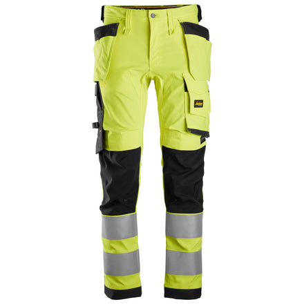 Snickers 6243 Hi-vis Class 2, Stretch Trousers Holster Pockets