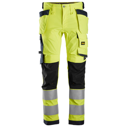 Snickers 6243 Hi-vis Class 2, Stretch Trousers Holster Pockets