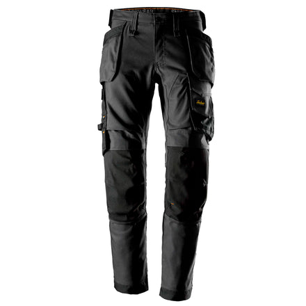 Snickers 6244 Allroundwork Canvas Stretch Trousers Holster Pockets Steel Grey Black Main