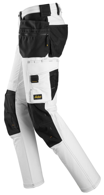 Snickers Allroundwork 6271 Full Stretch Trousers With Holster Pockets White / Black
