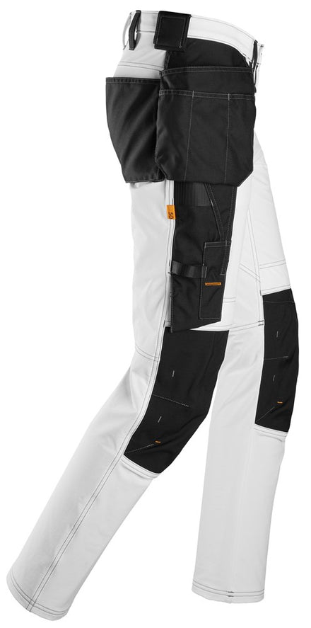 Snickers Allroundwork 6271 Full Stretch Trousers With Holster Pockets White / Black