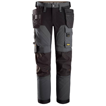 Snickers 6275 Allroundwork 4Way Stretch Trousers Holster Pockets Steel Grey Black Main