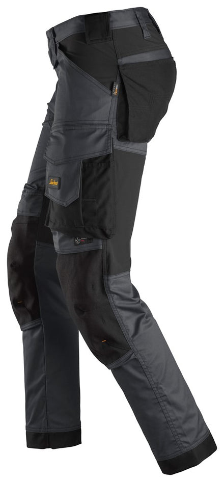Snickers Allroundwork 6341 Stretch Slim Fit Trousers Steel Grey / Black