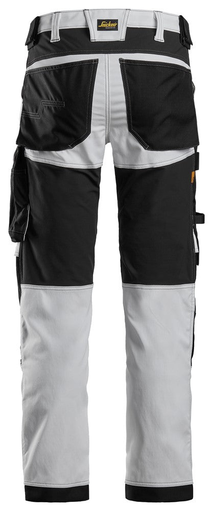 Snickers Allroundwork 6341 Stretch Slim Fit Trousers White / Black