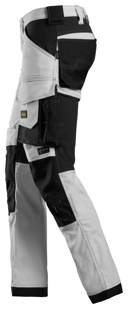 Snickers Allroundwork 6341 Stretch Slim Fit Trousers White / Black