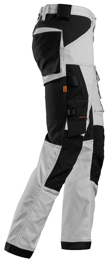 Snickers Allroundwork 6341 Stretch Slim Fit Trousers White / Black