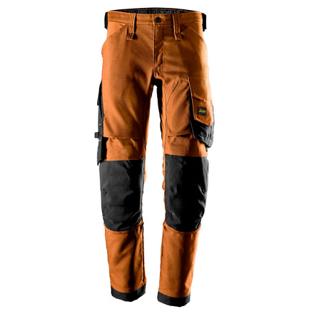 Snickers 6344 Allroundwork Canvas Stretch Trousers Brown Black Main