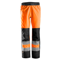 Snickers 6530 Highvis Class 2 Waterproof Shell Trousers Hi Vis Orange Black Main