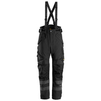 Snickers 6620 Allroundwork Waterproof 375 2Layer Light Padded Trousers Black Black Main