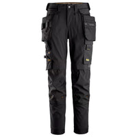 Snickers 6775 Allroundwork Womens 4Way Stretch Trousers Detachable Holster Pockets Black Black Main
