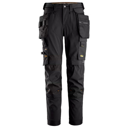 Snickers 6775 Allroundwork Womens 4Way Stretch Trousers Detachable Holster Pockets Black Black Main