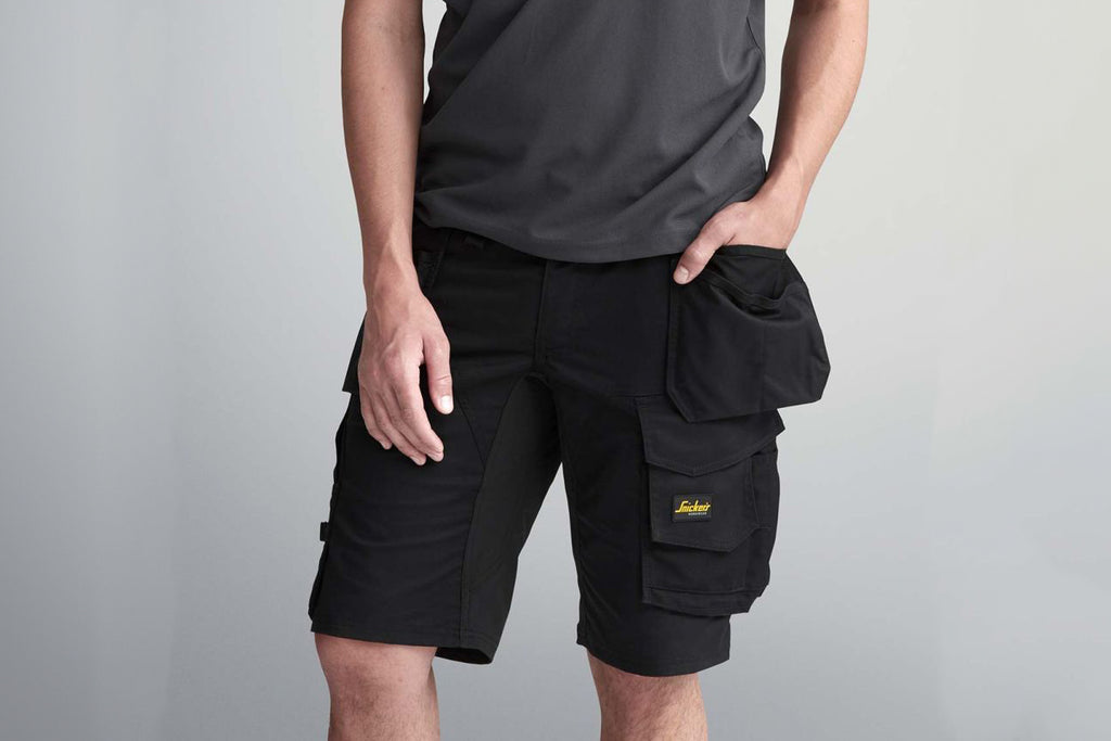 Snickers Allroundwork 6141 Stretch Slim Fit Shorts With Holster Pockets Black / Black