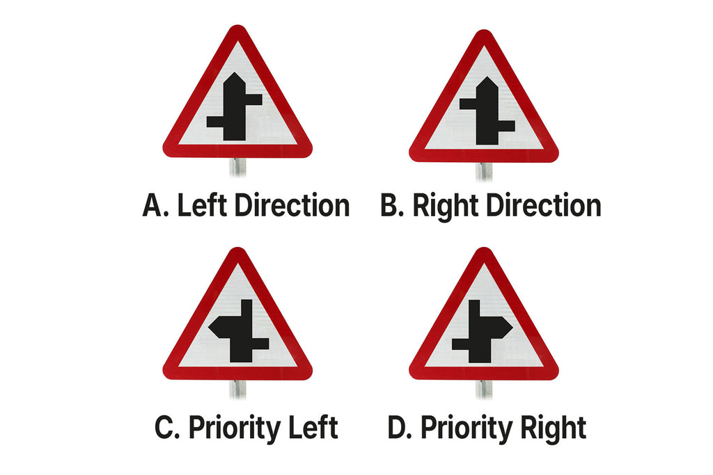Staggered Junction Ahead Post Mount Sign - Dia. 507.1 R2/RA2 (Face Only)