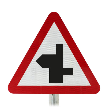Staggered Junction Ahead Post Mount Sign - Dia 507.1 R2/RA2 (Face Only) (Priority Left / 450mm)