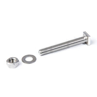 Stainless Steel M8 Square Headed Bolt, Washer & Nut Set - For Sign Fixing | Choice of Nut