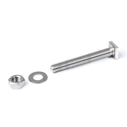Stainless Steel M8 Square Headed Bolt, Washer & Nut Set - For Sign Fixing | Choice of Nut