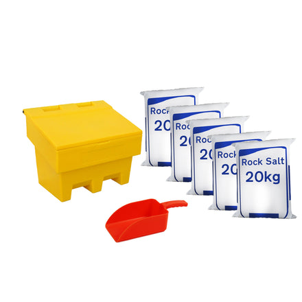 Start Traffic 100l White Grit Bin Kit Orange Scoop