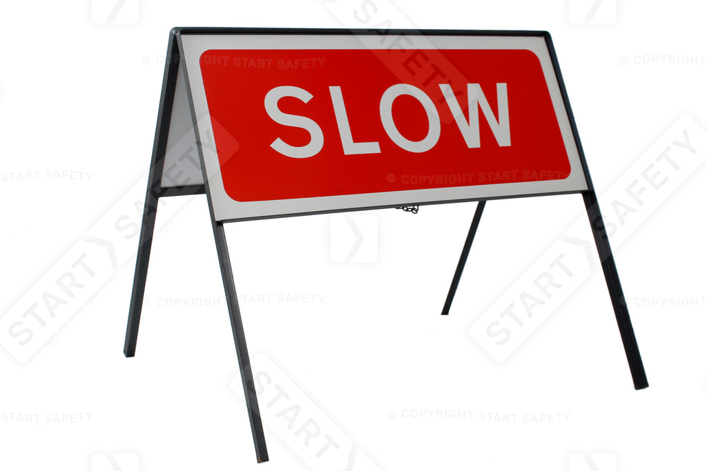 1050 x 450mm Double Sided Metal Temporary Road Sign Frame | Stanchion