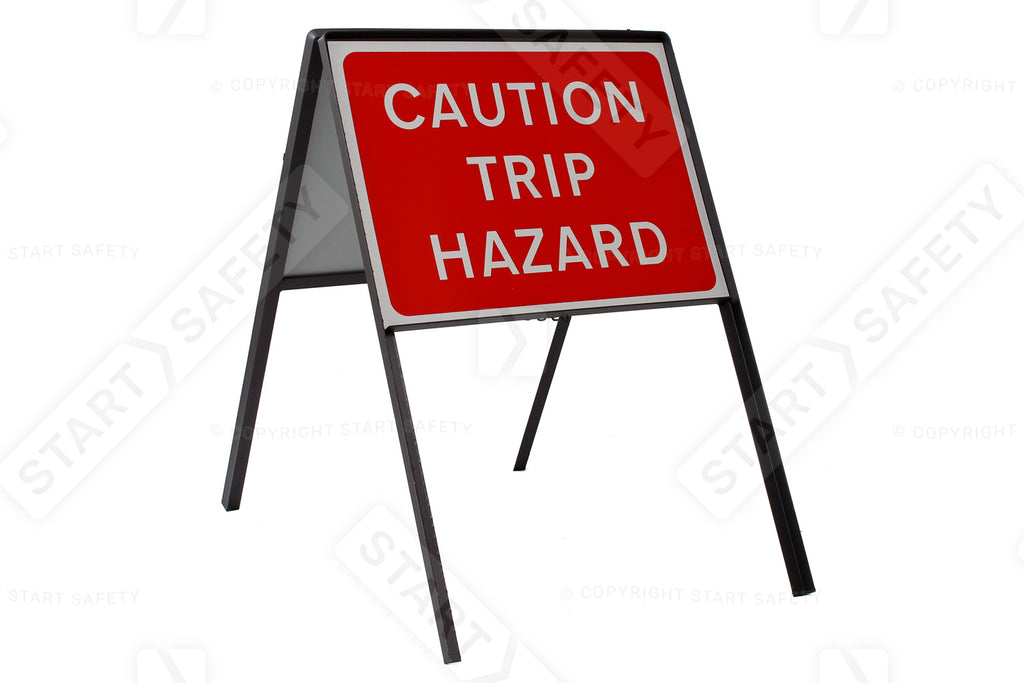 600 x 450mm Double Sided Metal Temporary Road Sign Frame | Stanchion