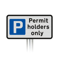 'Permit holders only' Sign Post Mounted - Diagram 660 R2/RA2 (Face Only)