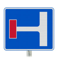 No Through Road For Left at Junction Ahead Sign Post Mounted - Diagram 817 R2/RA2 (Face Only)
