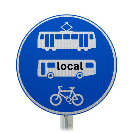 Tramcars, Buses and Cycles Only Post Mount Sign - 953.1A R2/RA2 (Face Only)