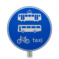 Trams, Buses, Bikes and Taxis Post Mount Sign - 953.1B R2/RA2 (Face Only)