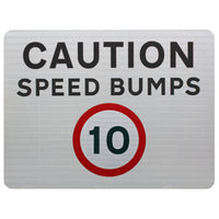 Caution Speed Bumps 10mph Advisory Sign - Wall Mount