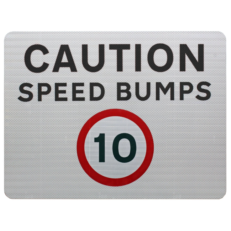 Caution Speed Bumps 10mph Advisory Sign - Wall Mount