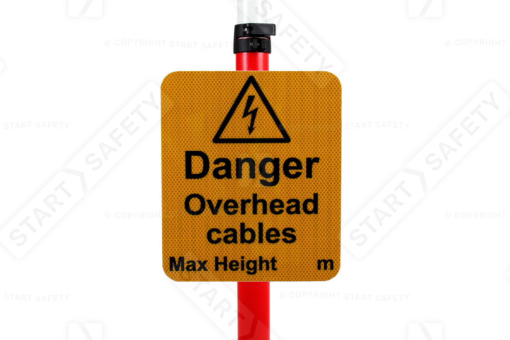 Danger Overhead Cables Max Height Sign R2/RA2 ( fixings not included)