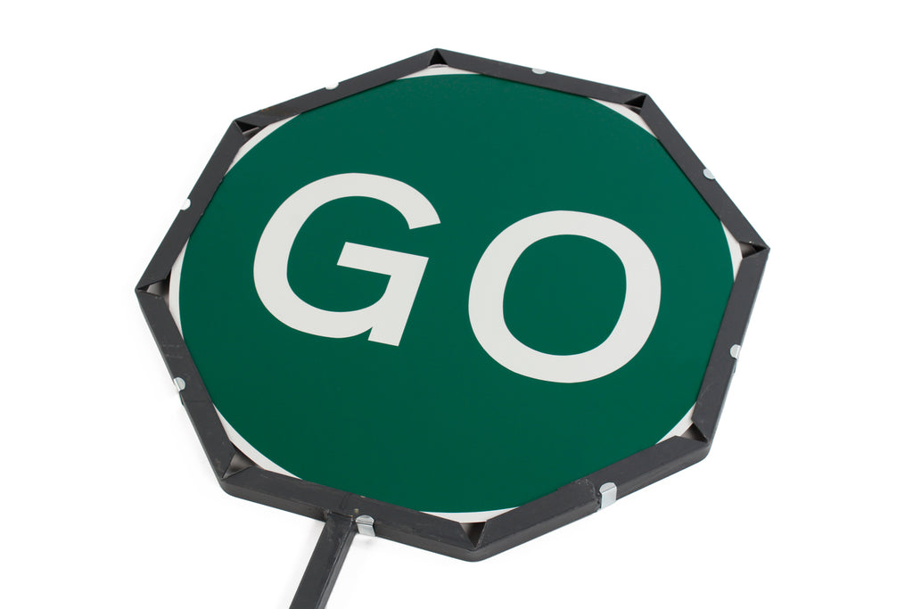 Economy Stop & Go Lollipop 'Stop Go' - Road Works Sign