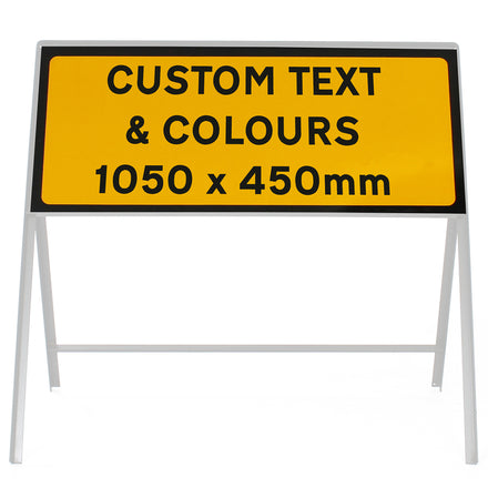 Custom 1050x450mm Sign Face - Metal Road Sign - Face Only (Yellow & Black / None / Yes)