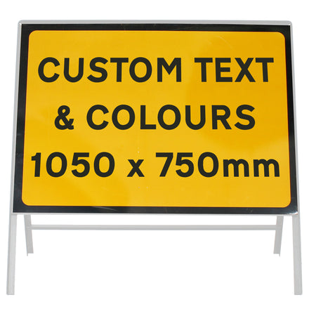 Custom 1050x750mm Sign Face - Metal Road Sign - Face Only (Yellow & Black / None / Yes)