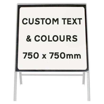 Custom 750x750mm Sign Face - Metal Road Sign - Face Only (White & Black / Ahead / Yes)