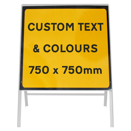 Custom 750x750mm Sign Face - Metal Road Sign - Face Only (Yellow & Black / Ahead / Yes)