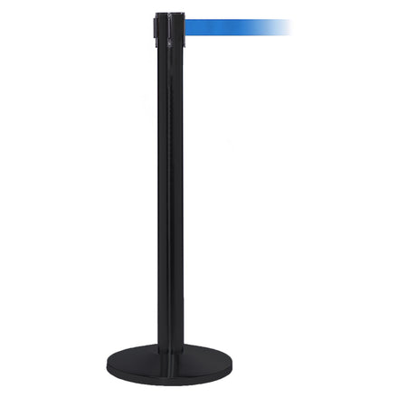 QueuePro 300 4.9m x 50mm Belt Barrier System (Black / Blue)