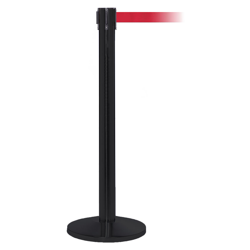 QueuePro 300 4.9m x 50mm Belt Barrier System (Black / Red)