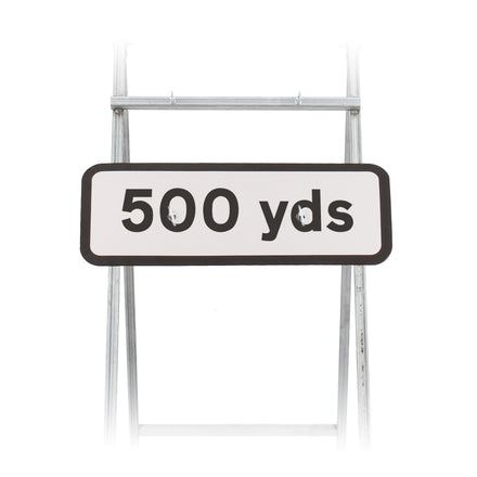 500 Yards Quick Fit Sign Dia. 572 3mm Plastic RA1 (Face Only) | Colour Choice | 725x275mm