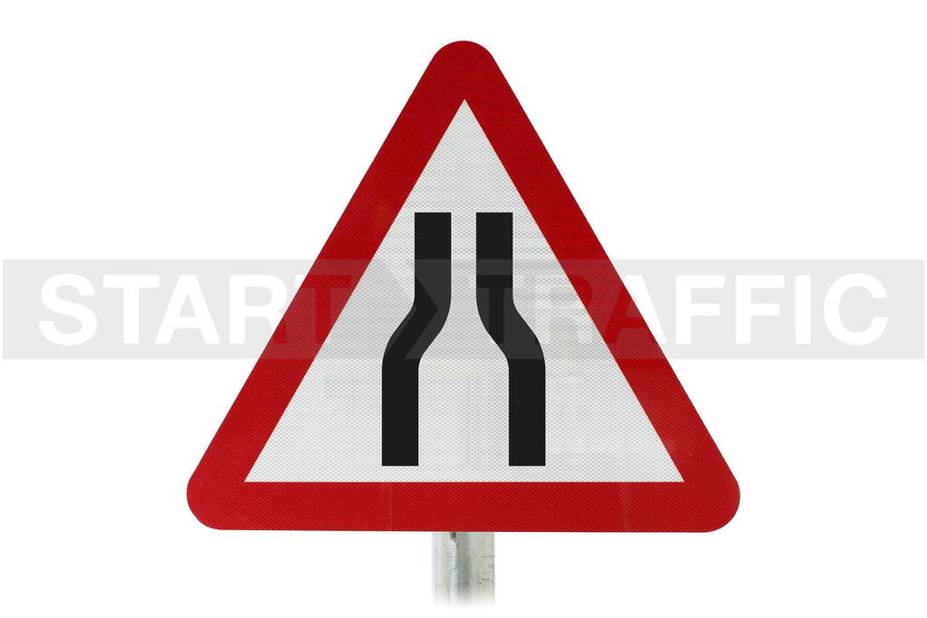 Road Narrows Both Sides Permanent Post Mounted Sign - 516 R2/RA2 (Face Only)