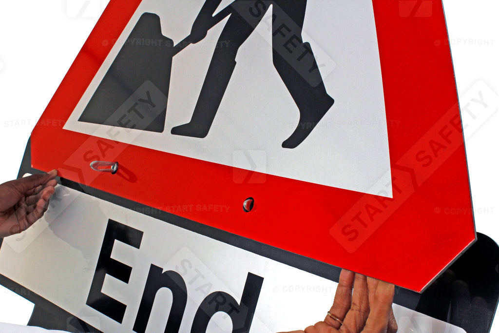 Men At Work Inc. 'Grass cutting' Sup. Plate Sign QuickFit EnduraSign Dia. 7001