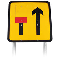 2 Lane Wicket Lane Closure Sign Diagram 7202 3mm Plastic |Quick Fit (face only)