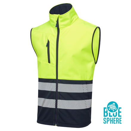 Supertouch Essentials Hi-Vis Yellow/Black Eco Coolair Softshell Gilet