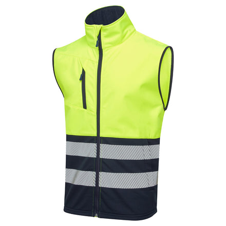 Supertouch Essentials Hi-Vis Yellow/Black Eco Coolair Softshell Gilet