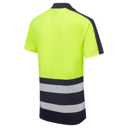 Supertouch Essentials Hi-Vis Yellow/Black Eco Coolair Polo Shirt