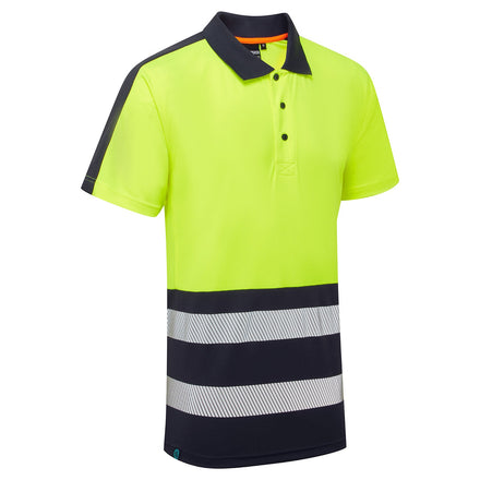 Supertouch Essentials Hi-Vis Yellow/Black Eco Coolair Polo Shirt