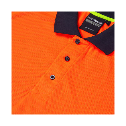 Supertouch Essentials Hi-Vis Orange/Black Eco Coolair Polo Shirt