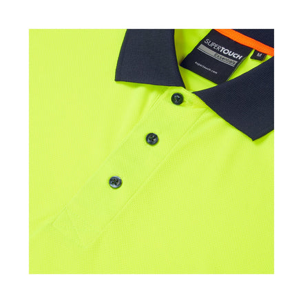 Supertouch Essentials Hi-Vis Yellow/Black Eco Coolair Polo Shirt