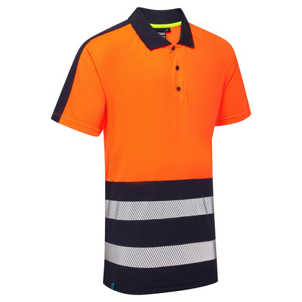 Supertouch Essentials Hi-Vis Orange/Black Eco Coolair Polo Shirt