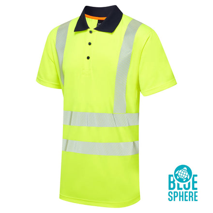 Supertouch Essentials Hi-Vis Yellow Eco CoolMax Short Sleeved Polo Shirt
